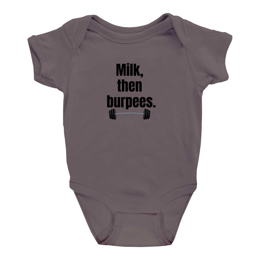 Milk, Then Burpees Onesie