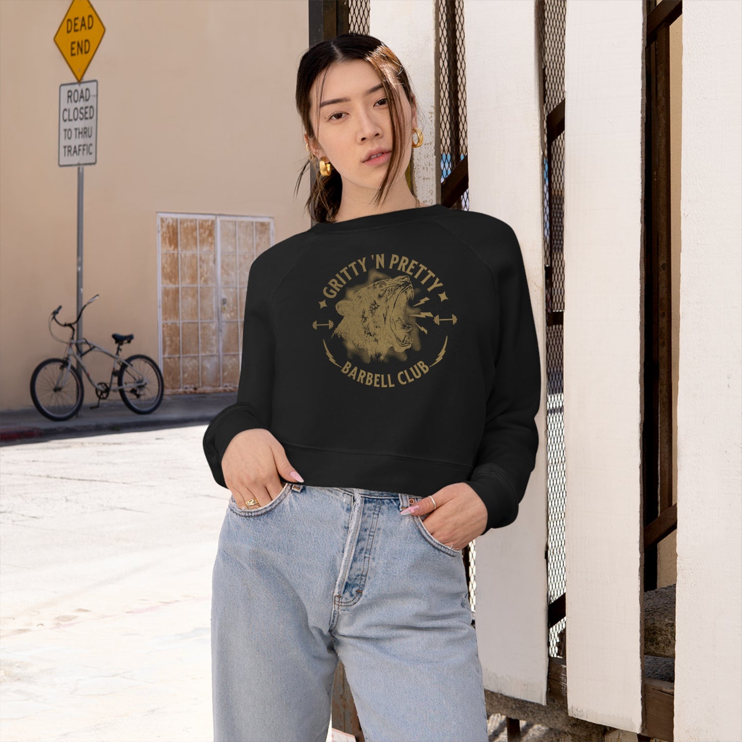 Gritty Pretty Barbell Club: Women's Luxury Cropped Fleece Pullover