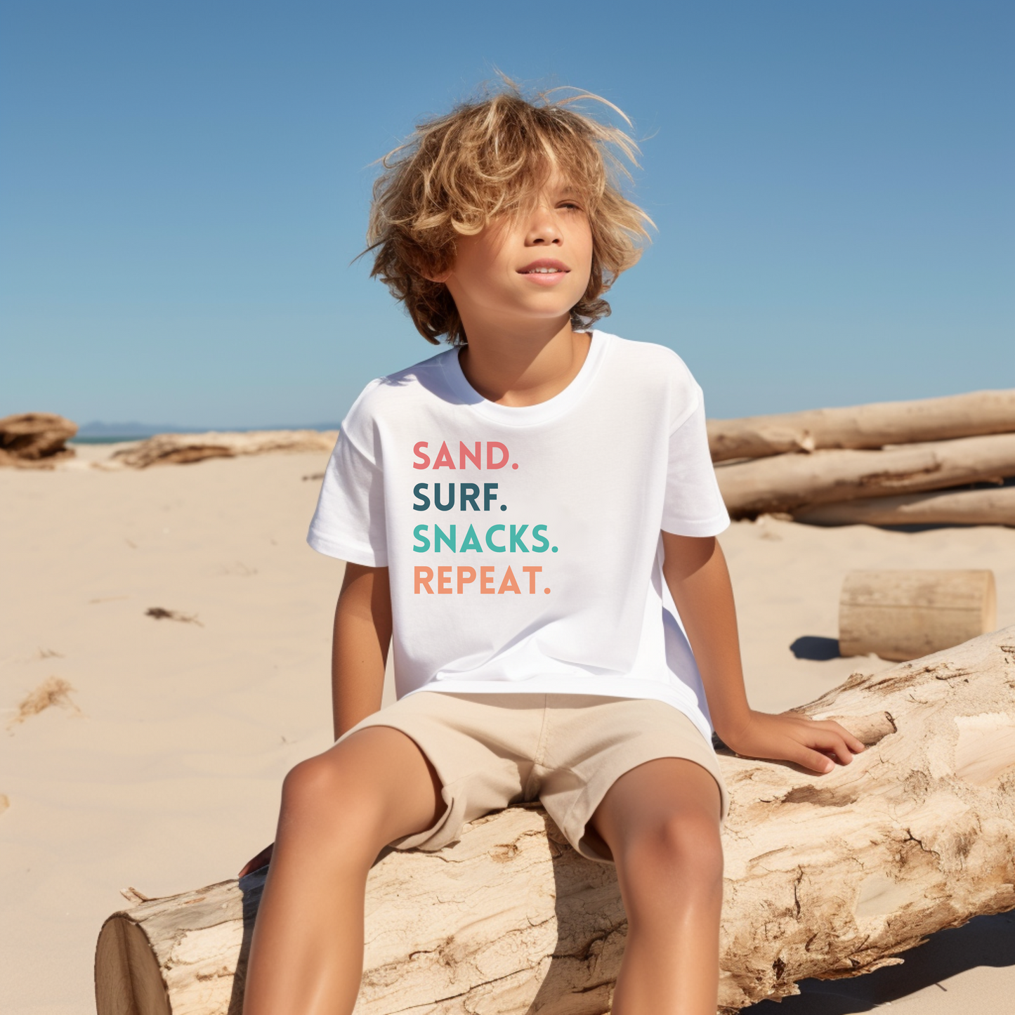 Kids Sand. Surf. Snacks. Repeat Tee