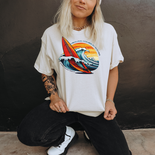 Healing Comes In Waves Surf Tee