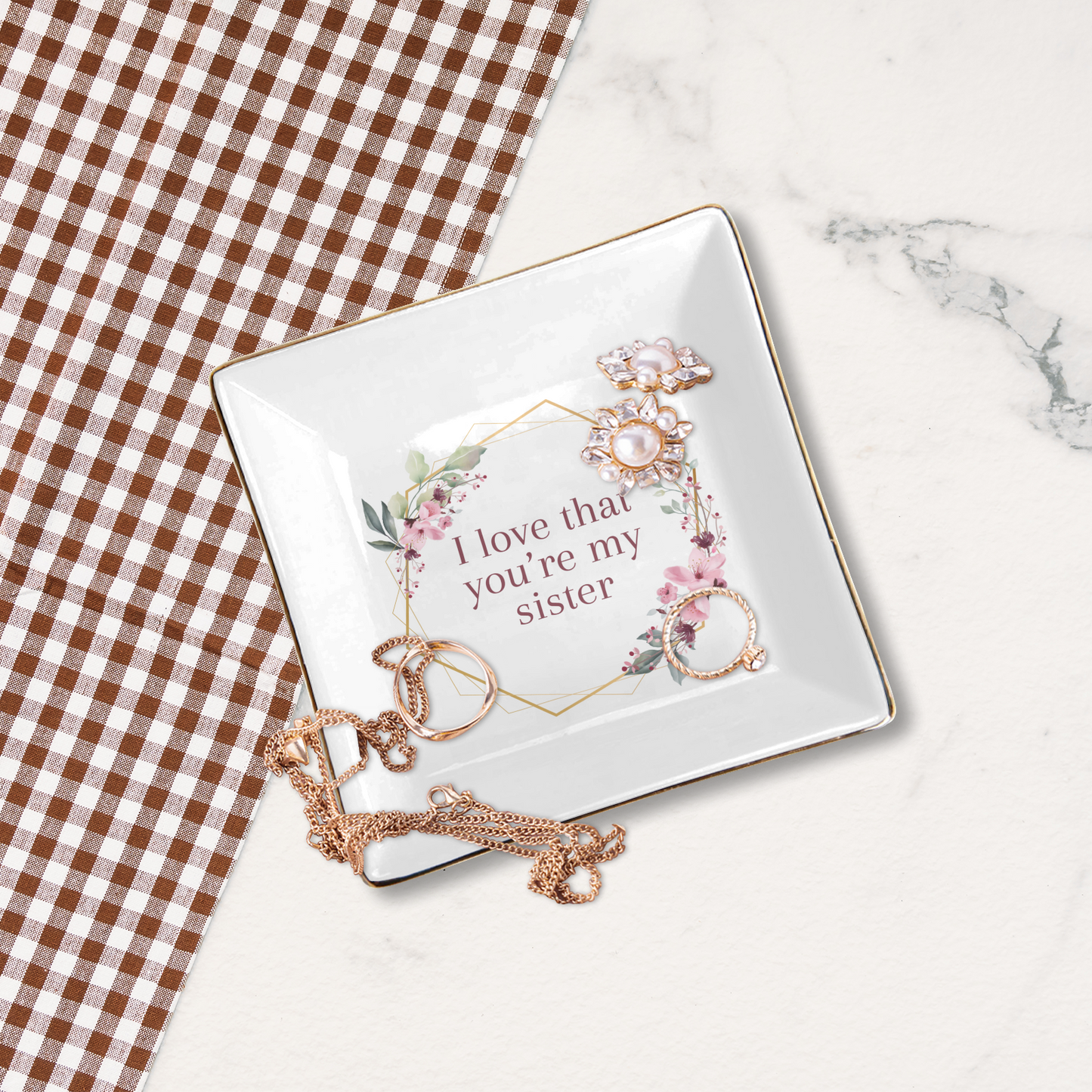 Sister (Floral): Jewelry Tray Gift