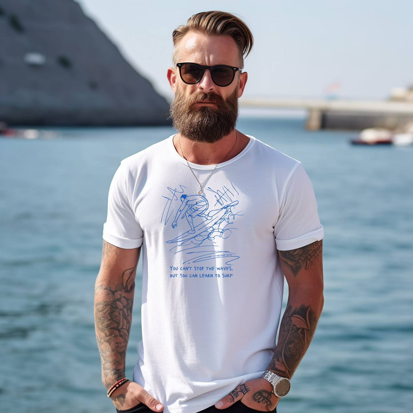 You Can't Stop The Waves, But You Can Learn To Surf Tee