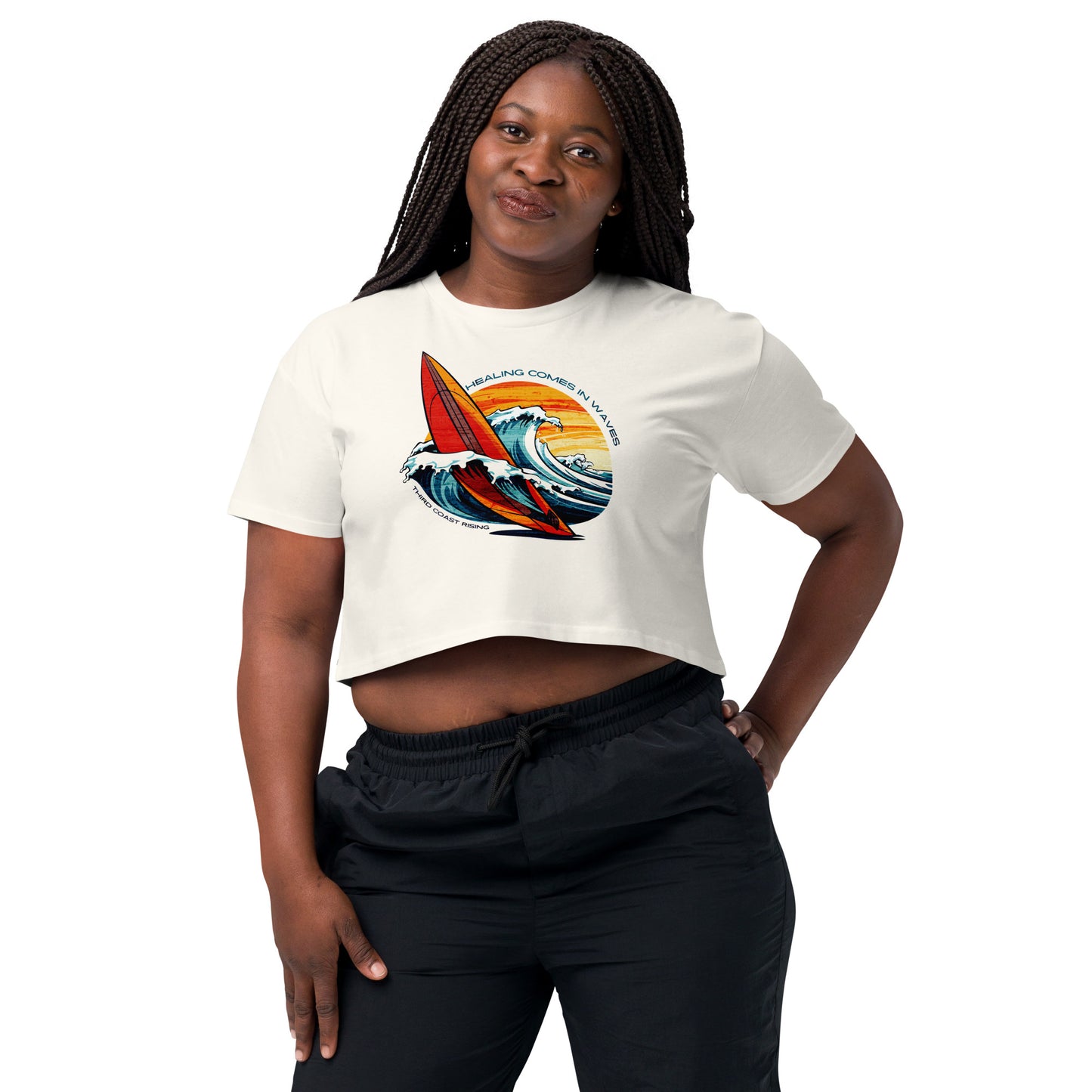 Healing Comes In Waves Crop Tee