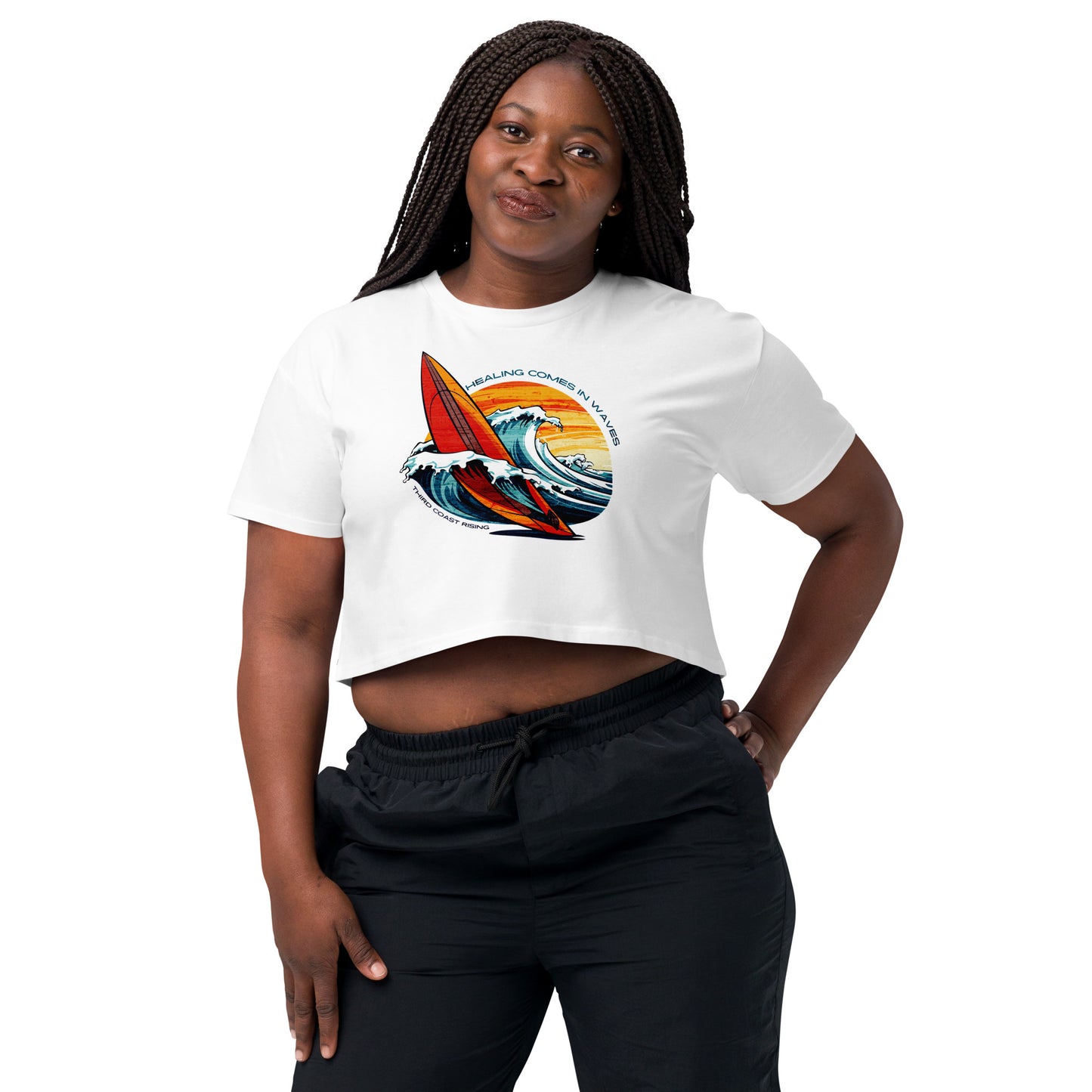 Healing Comes In Waves Crop Tee