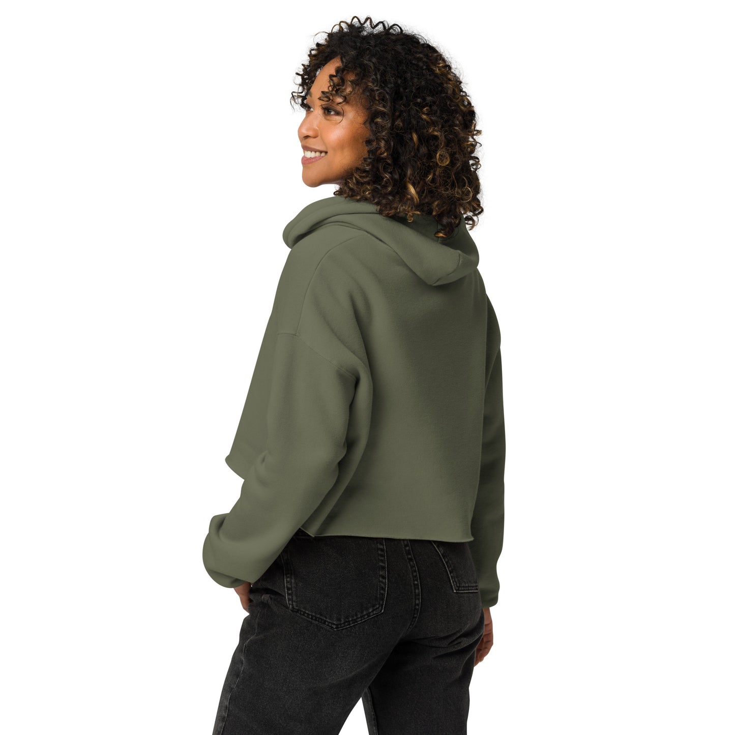 Kettlebell Skull Crop Hoodie: Military Green or Storm