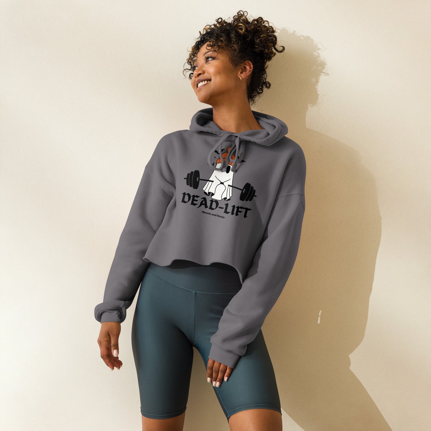 Dead-Lift Cropped Hoodie: Military Green or Storm