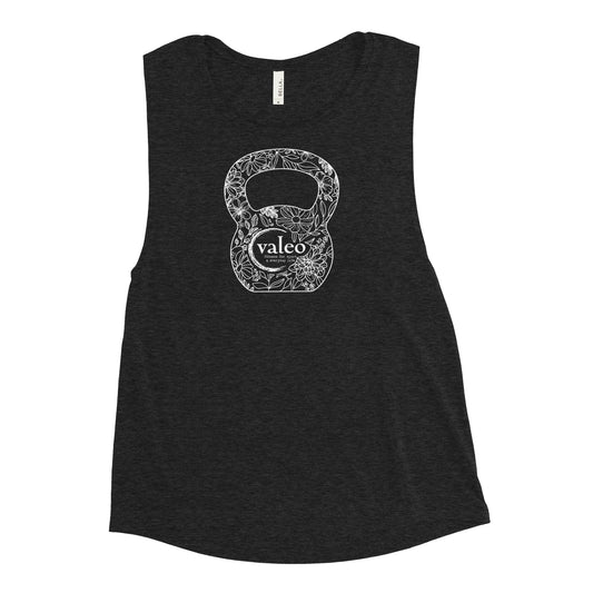 Floral Kettlebell Muscle Tank