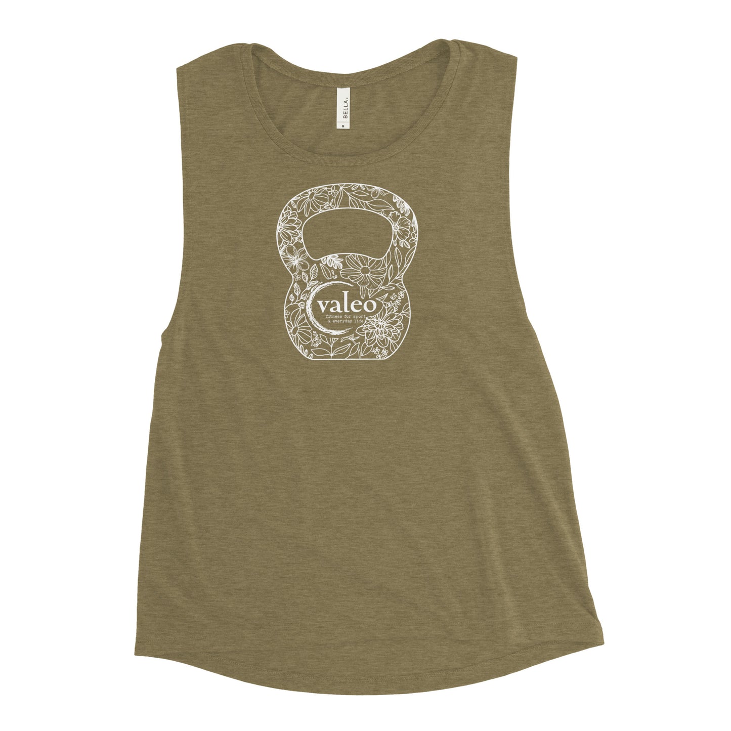 Floral Kettlebell Muscle Tank