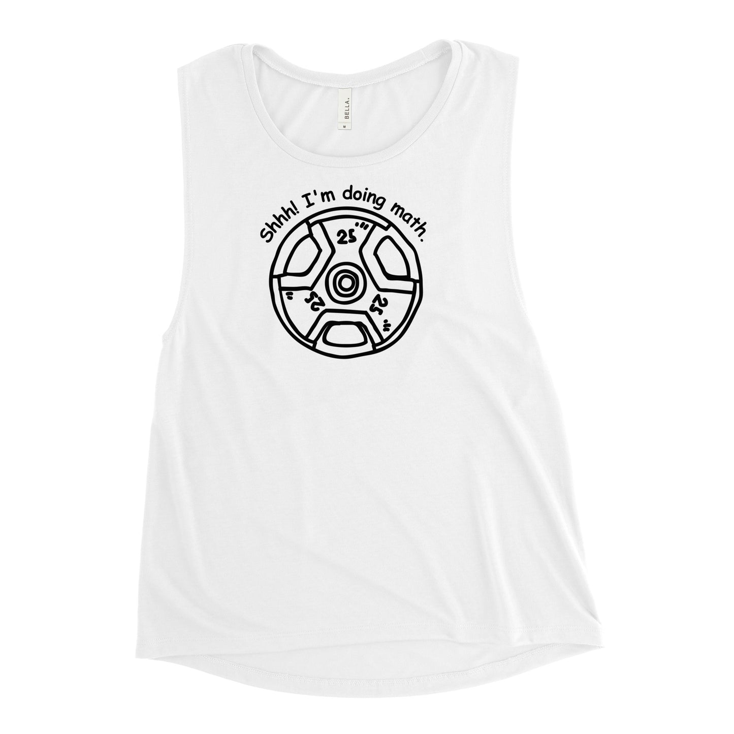 Shhh! I'm Doing Math Muscle Tank (black design)